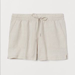 H&M Linen drawstring shorts size 10